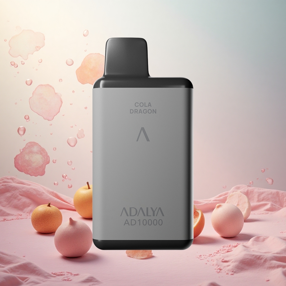 Adalya AD 10000 Puffs Slovenija vape s sivo vesoljsko barvo in USB-C polnjenjem