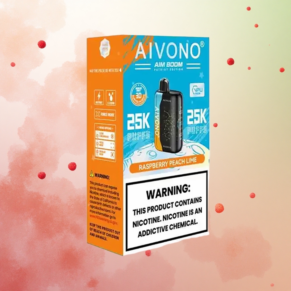 Malina Breskva Limeta Aivono AIM BOOM 25000 Puffs Slovenija vape 28ml/650mAh