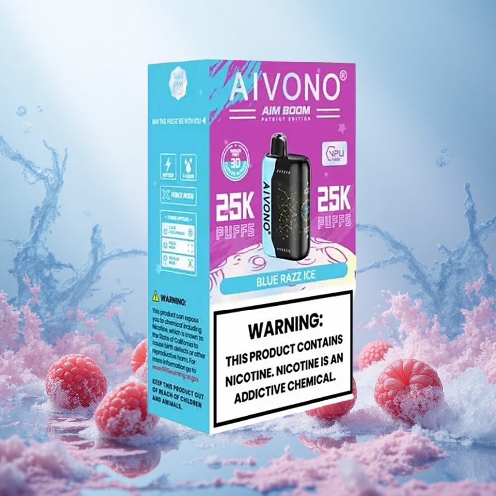 Modra Malina Led Aivono AIM BOOM 25000 Puffs Slovenija vape 28ml/650mAh