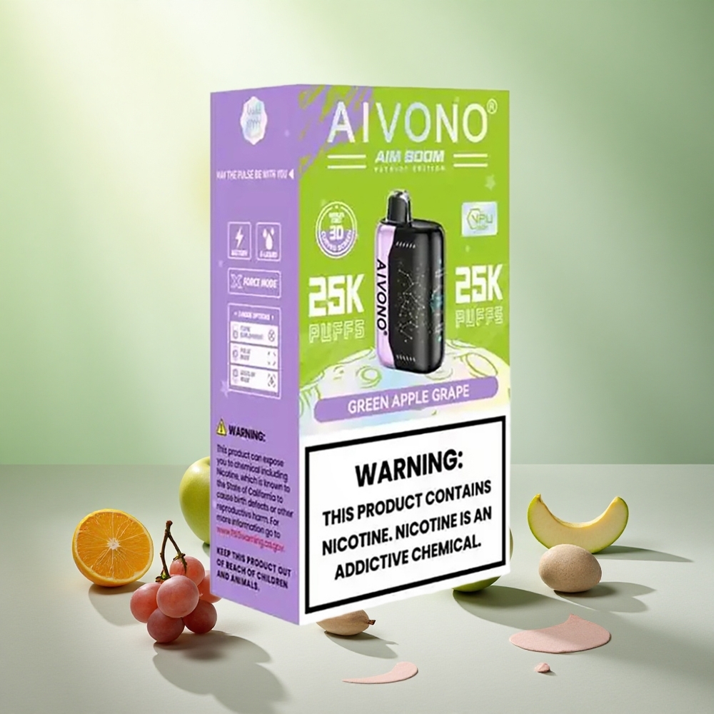 Zelena jabolka grozdje Aivono AIM BOOM 25000 Puffs Slovenija vape 28ml
