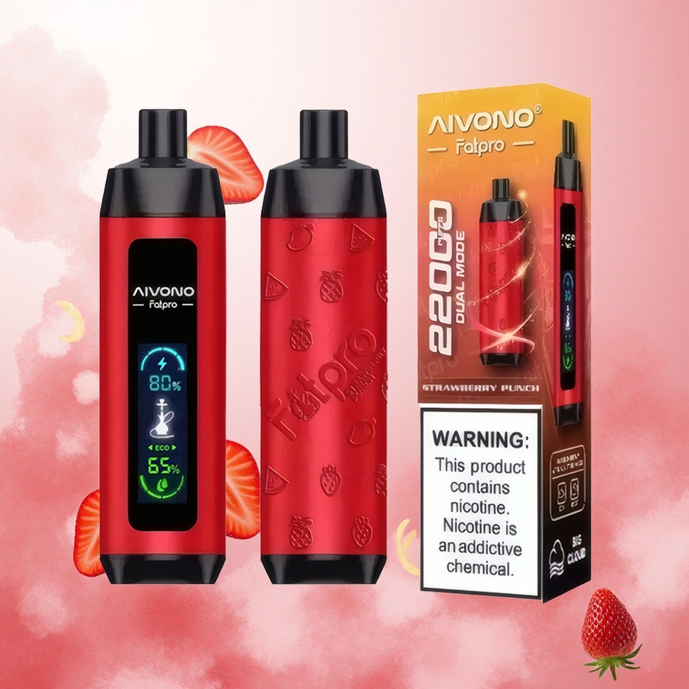 Jagoda Punč Aivono AIM FATPRO 22000 Puffs Slovenija vape 28ml E-tekočina