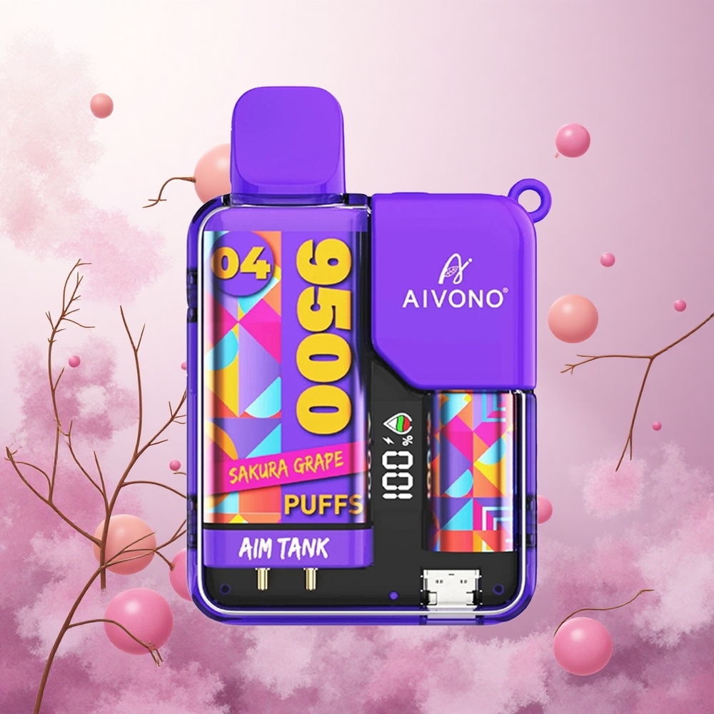 Češnja Grozdje Aivono AIM-TANK 9500 Puffs Slovenija vape 18ml LCD
