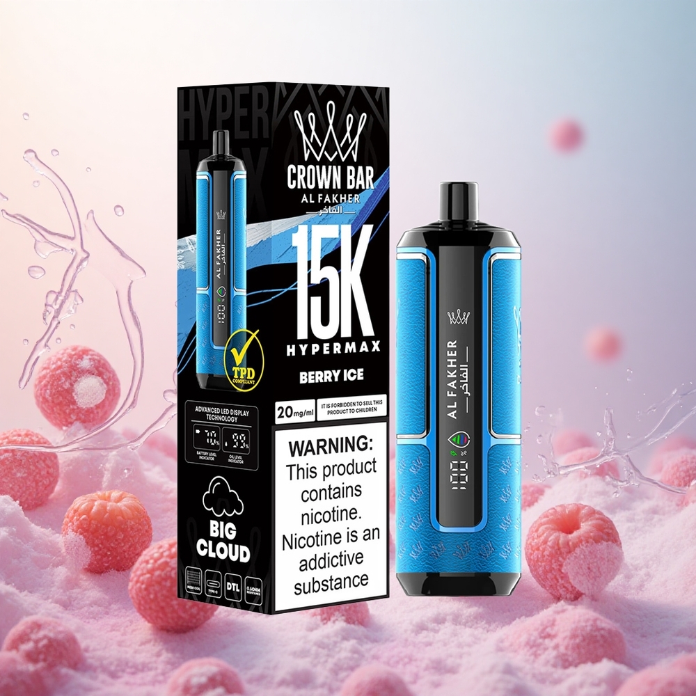 Jagoda Led Al Fakher Crown Bar 15K Hypermax 15000 Puffs Slovenija vape 22ml