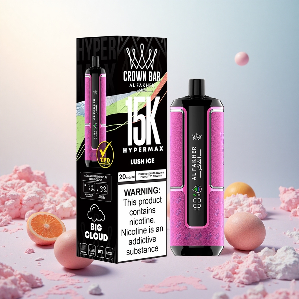 Luch Led Al Fakher Crown Bar 15000 Puffs Slovenija vape Hypermax 22ml