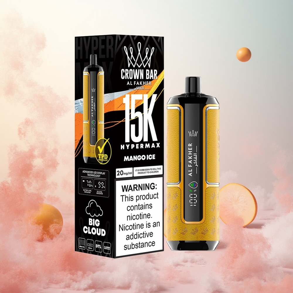 Mango Led Al Fakher Crown Bar 15K Pufi Slovenija vape Tip-C Port
