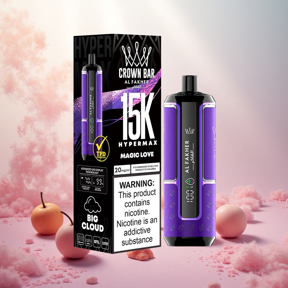 Čarobna ljubezen Al Fakher Crown Bar 15K Hypermax 15000 Puffs Slovenija vape 22ml/600mAh