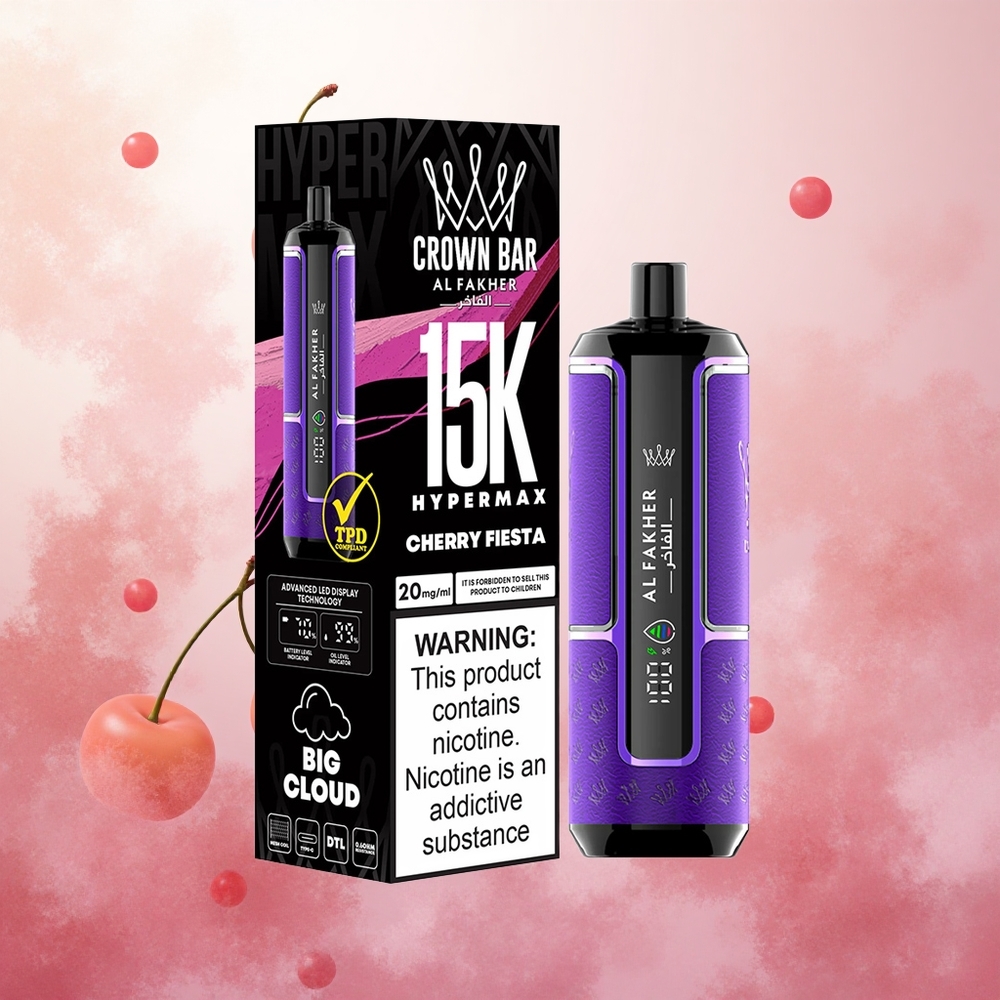 Češnjeva Fiesta Al Fakher Crown Bar 15K Hypermax 15000 Puffs Slovenija vape 22ml/600mAh