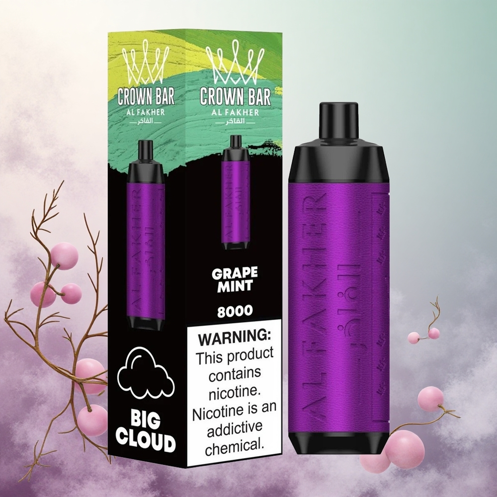 Grozdna Meta Al Fakher Crown Bar 8000 Crystal 8000 potegov Slovenija vape USB Type-C