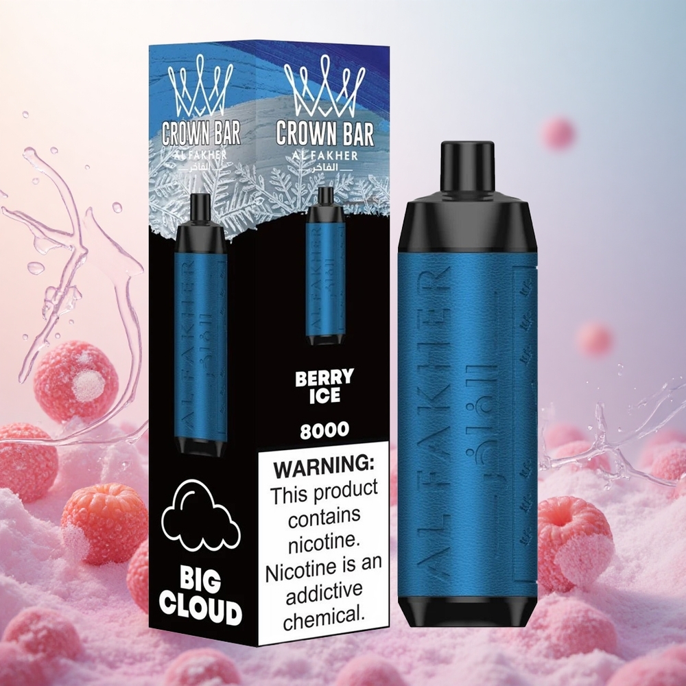 Jagoda Led Al Fakher Crown Bar 8000 Crystal 8000 potegov Slovenija vape USB Type-C