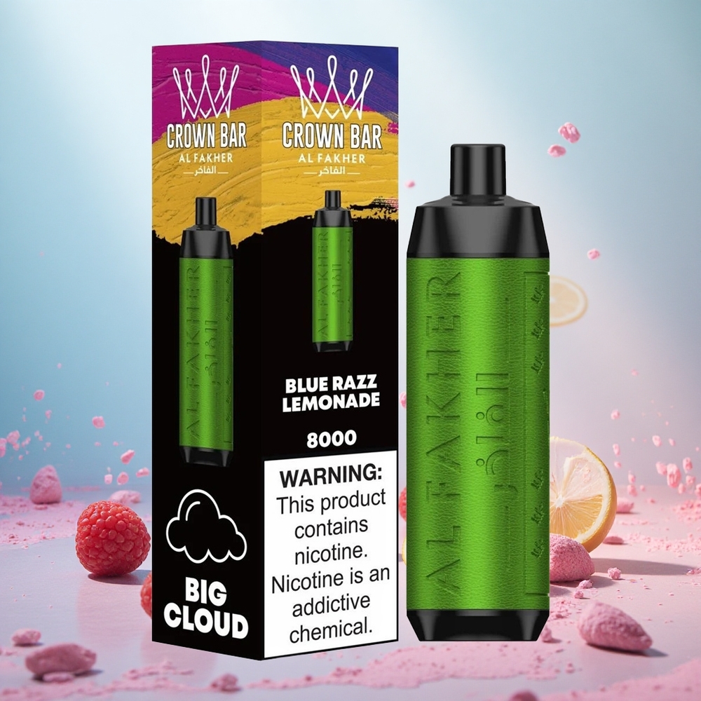 Modra Malina Limonada Al Fakher Crown Bar 8000 8000 potegov Slovenija vape 18ml e-tekočina