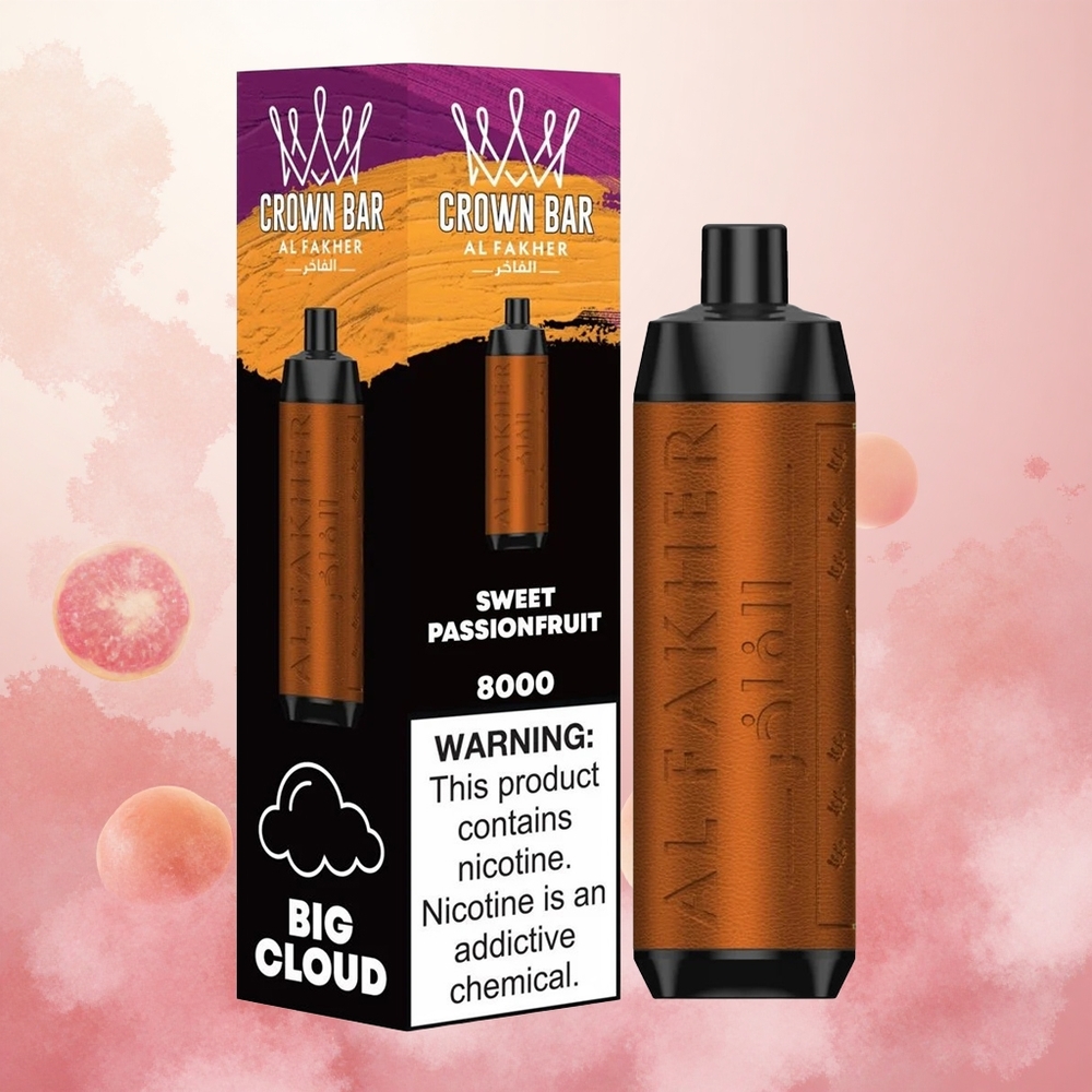 Sladka Pasijonka Al Fakher Crown Bar 8000 Crystal 8000 Puffs Slovenija vape USB Type-C