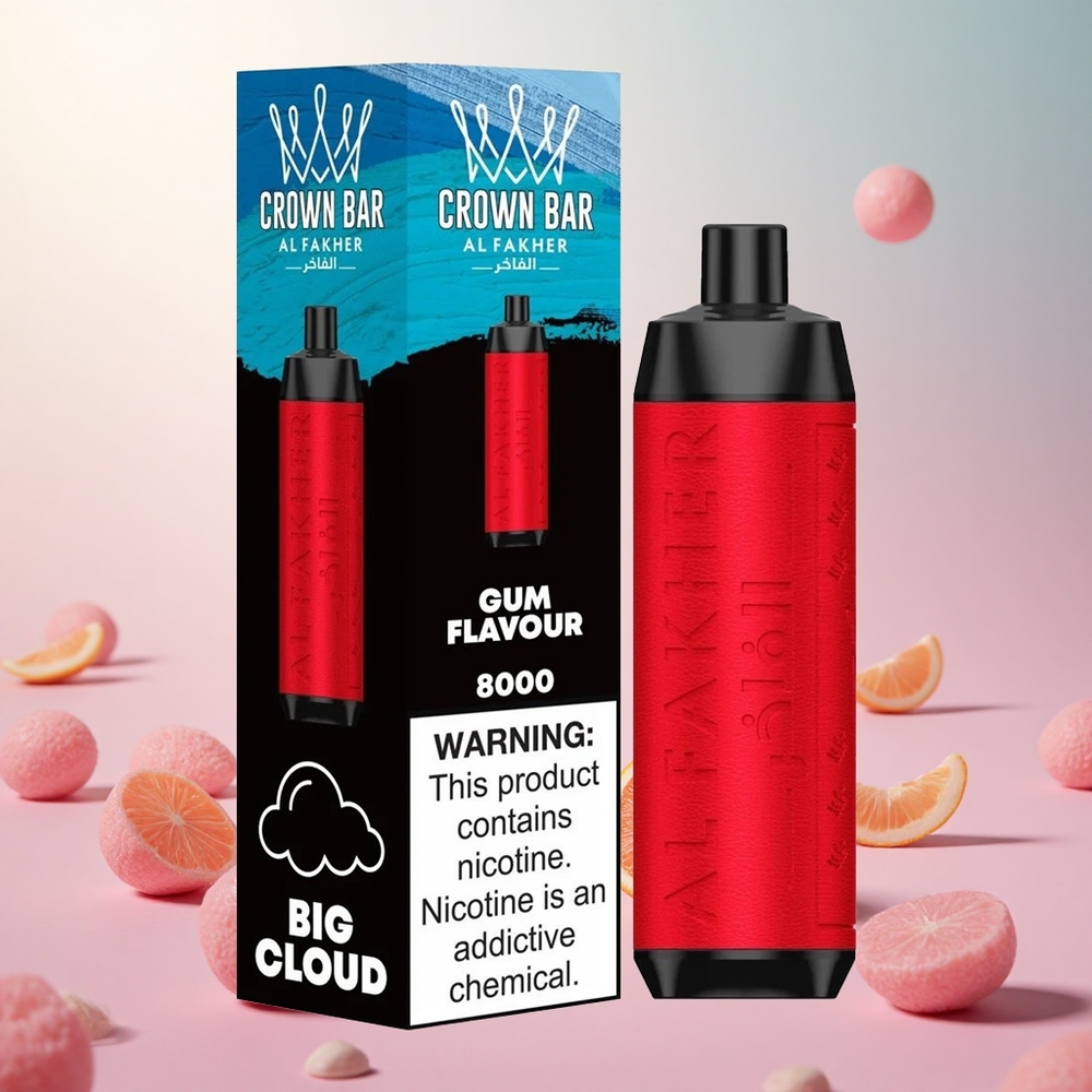 Žvečilna kombinacija Al Fakher Crown Bar 8000 Crystal do 8000 potegov Slovenija vape USB Type-C