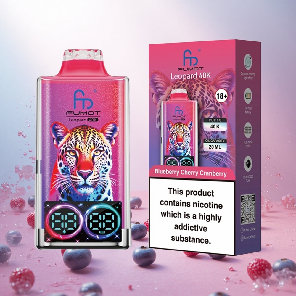 Borbrnica Češnja Brusnica Fumot Leopard 40K Puffs Slovenija vape Dual Mesh