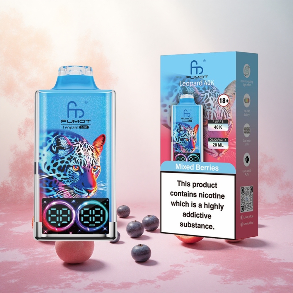 Mešane jagode Fumot Leopard 40K Puffs Slovenija vape Dual Mesh