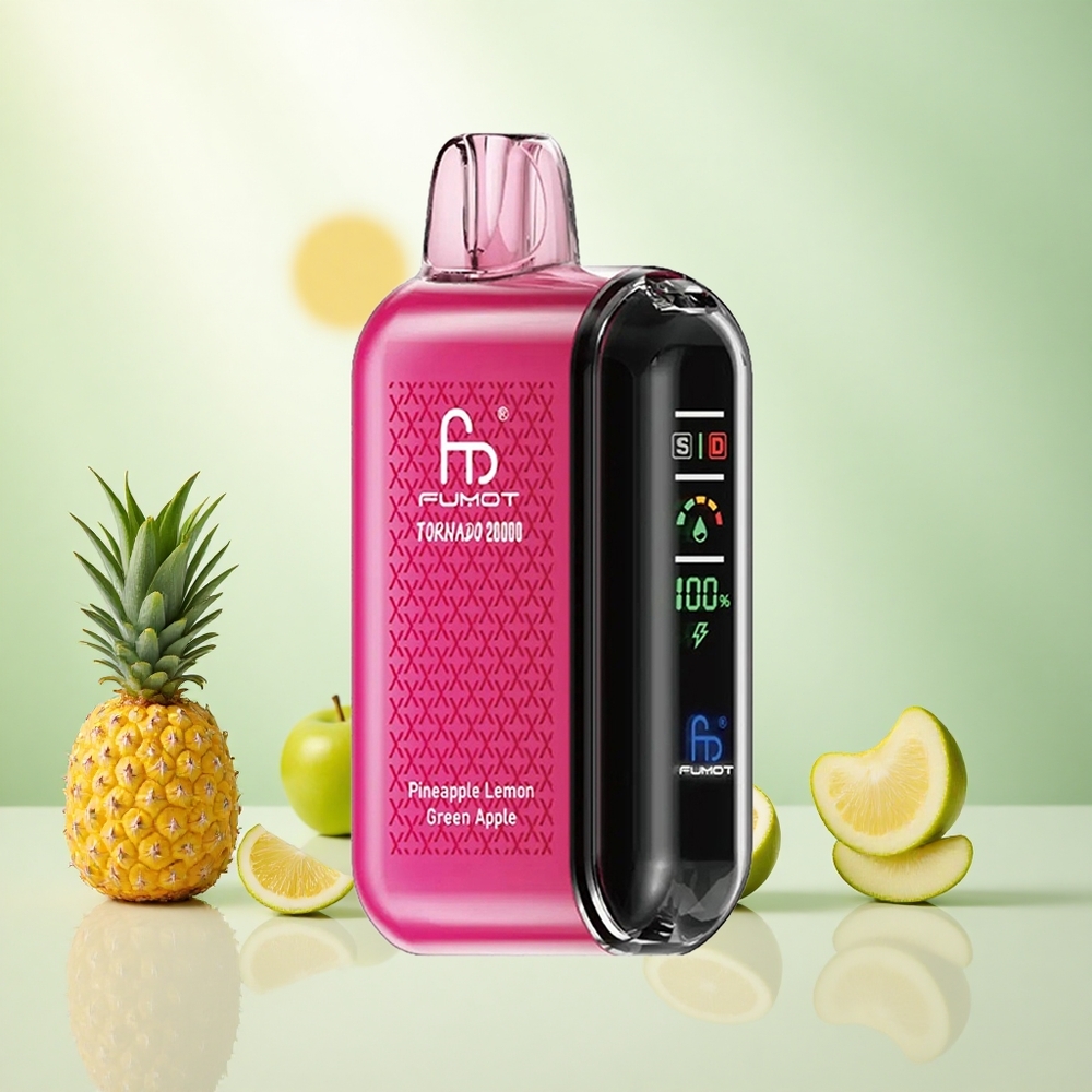 Ananas Limona Zeleno Jabolko Fumot Tornado 20000 Puffs Slovenija vape Dual Mesh Coil