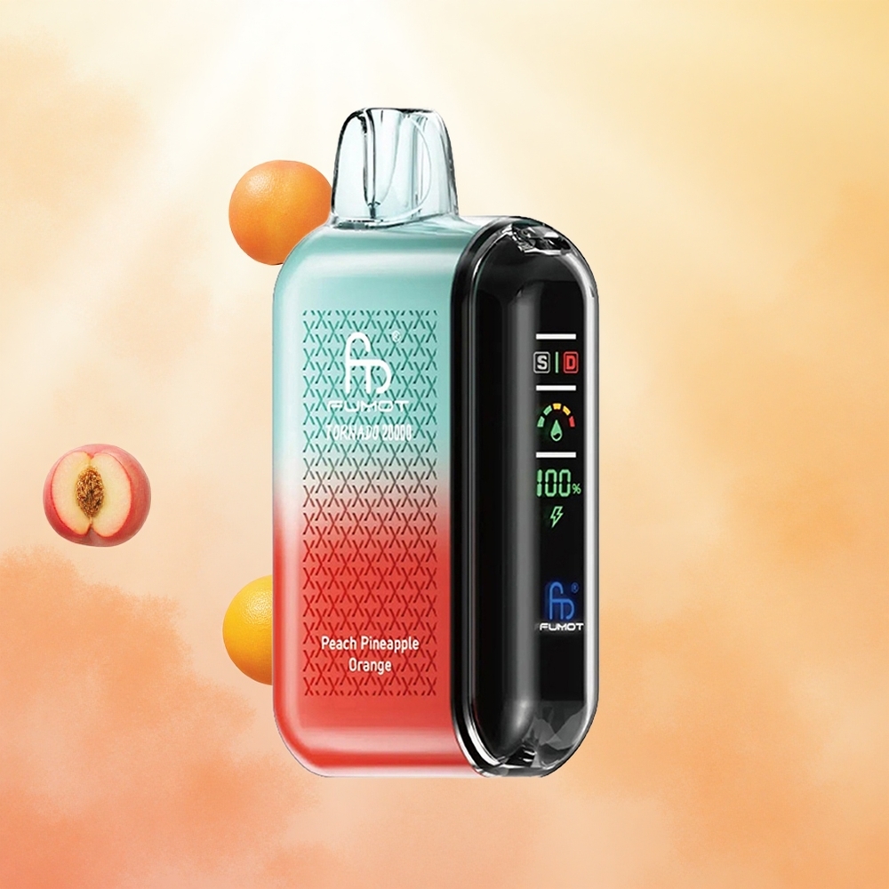 Breskeva Ananas Oranžna Fumot Tornado 20000 Puffs Slovenija vape 20ml Dvojna Mrežasta Tuljava