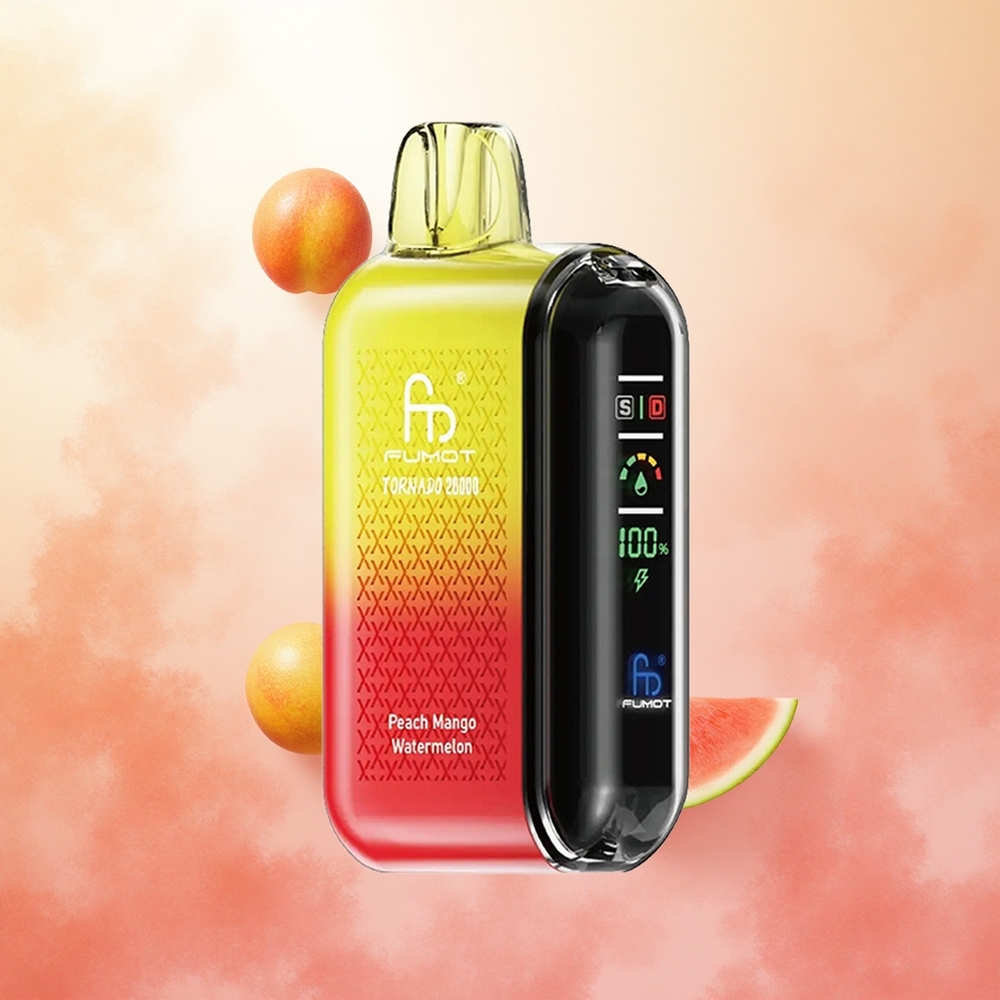 Breskeva Mango Lubenica Fumot Tornado 20000 Puffs Slovenija vape Dvojno mrežasto tuljavo 20ml