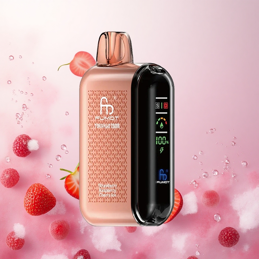 Jagoda Malina Češnja Led Fumot Tornado 20000 Puffs Slovenija vape Dual Mesh Coil