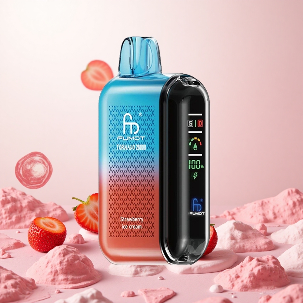 Jagoda Sladoled Fumot Tornado 20000 Puffs Slovenija vape Dual Mesh Coil
