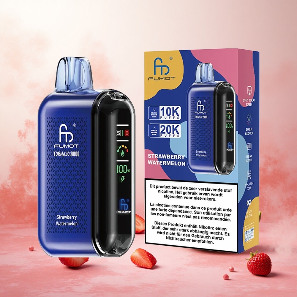 Jagoda lubenica Fumot Tornado 20000 Puffs Slovenija vape Dual Mesh Coil