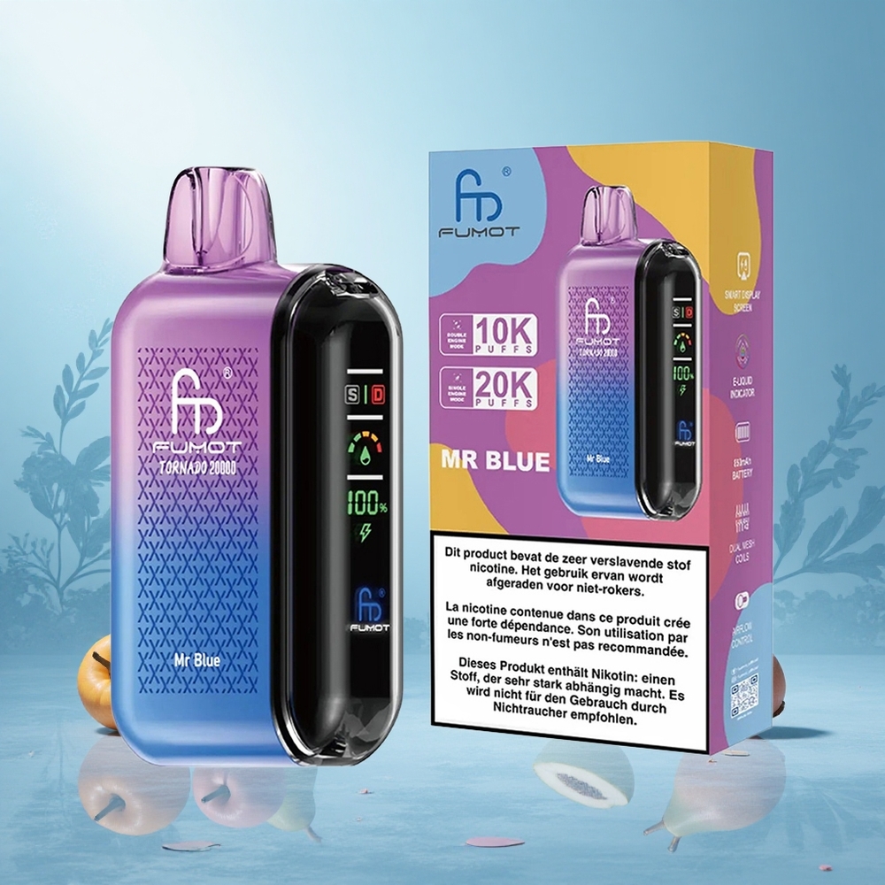 Modri Mr Fumot Tornado 20000 Puffs Slovenija vape Dual Mesh Coil