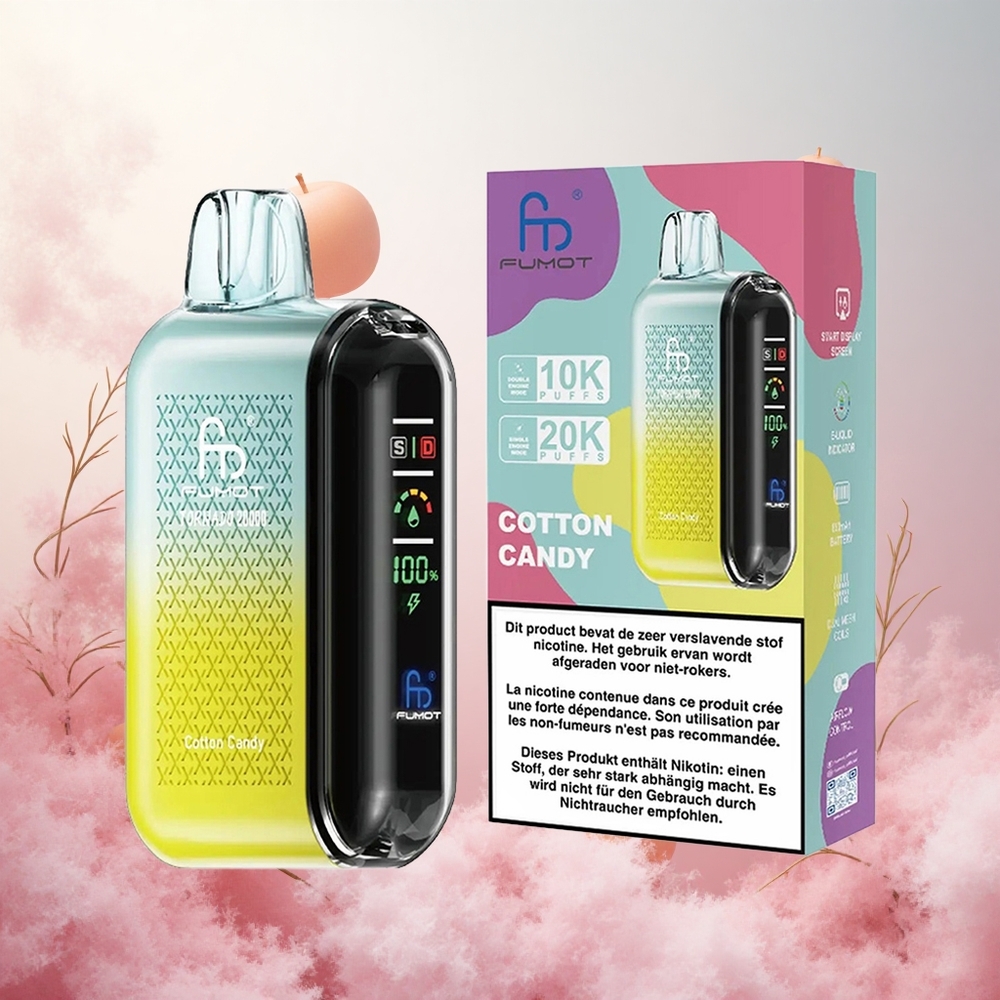 Sladkorna vata Fumot Tornado 20000 Puffs Slovenija vape Dual Mesh Coil