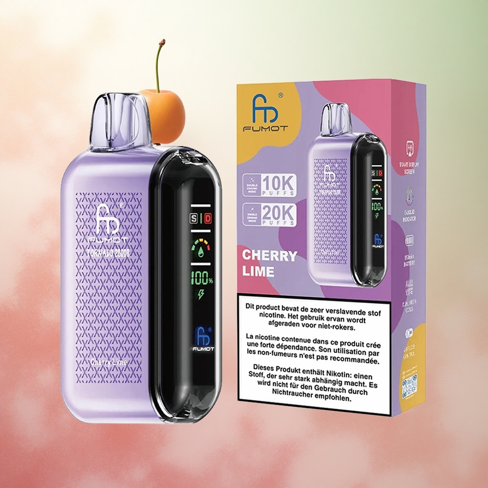 Češnja Limeta Fumot Tornado 20000 Puffs Slovenija vape Dual Mesh Coil