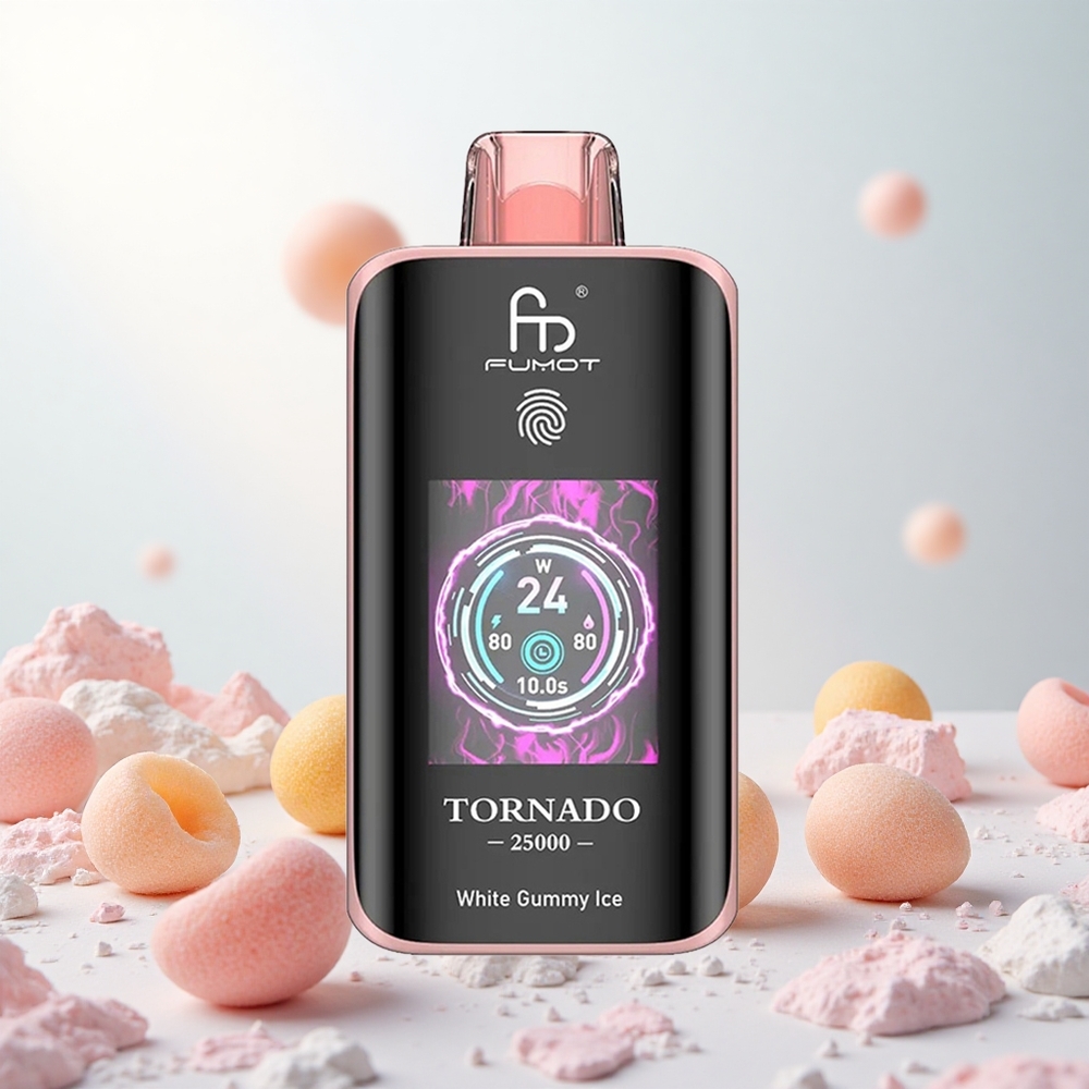 Belgumijasti led Fumot Tornado 25000 Puffs Slovenija vape z HD zaslonom in 20ml tekočine
