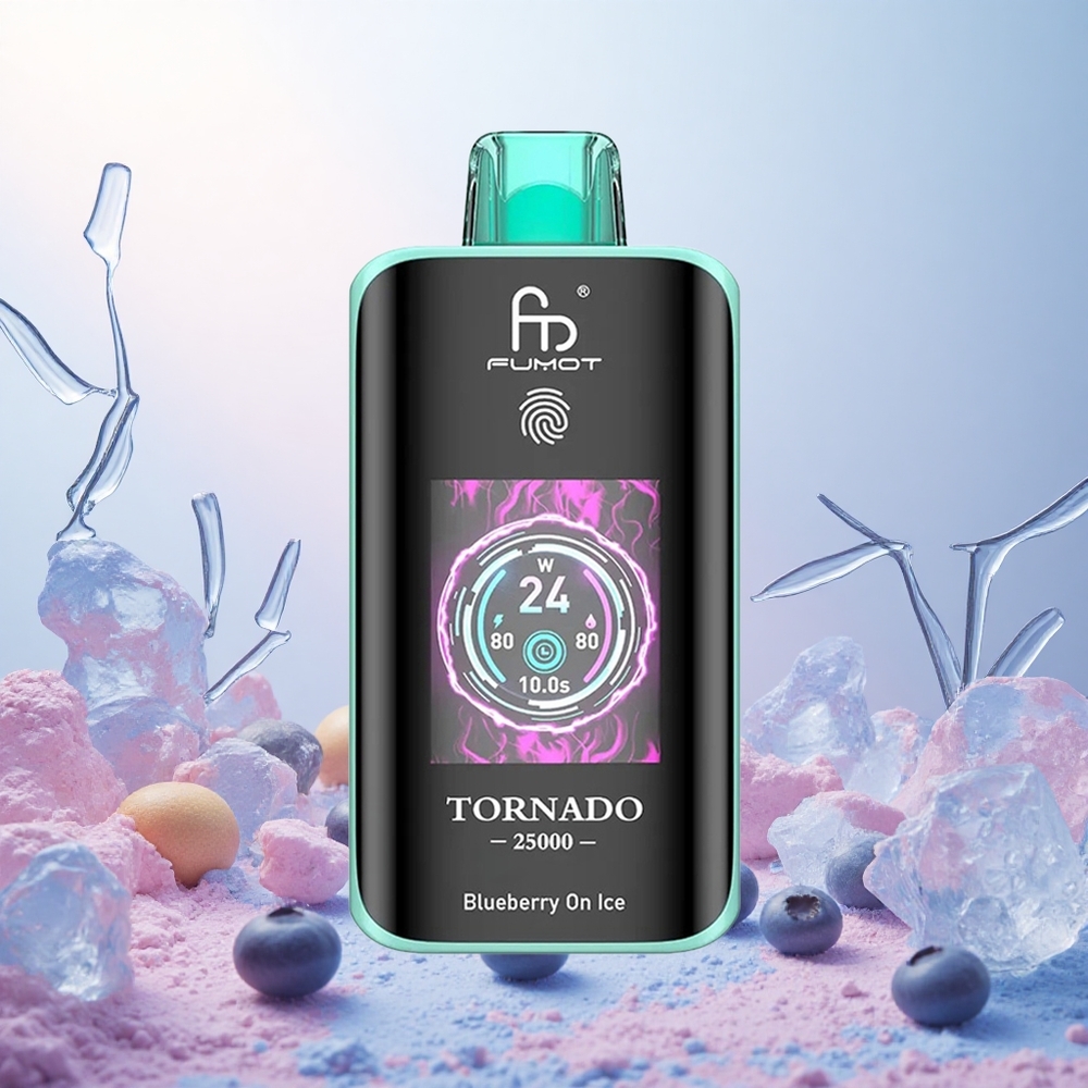 Borova jagoda na ledu Fumot Tornado 25000 Puffs Slovenija vape HD zaslon, 20ml tekočine