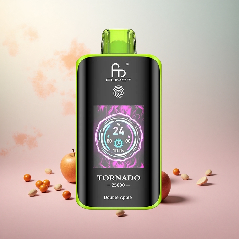 Dvojno jabolko Fumot Tornado 25000 Puffs Slovenija vape z 20ml e-tekočino in HD zaslonom