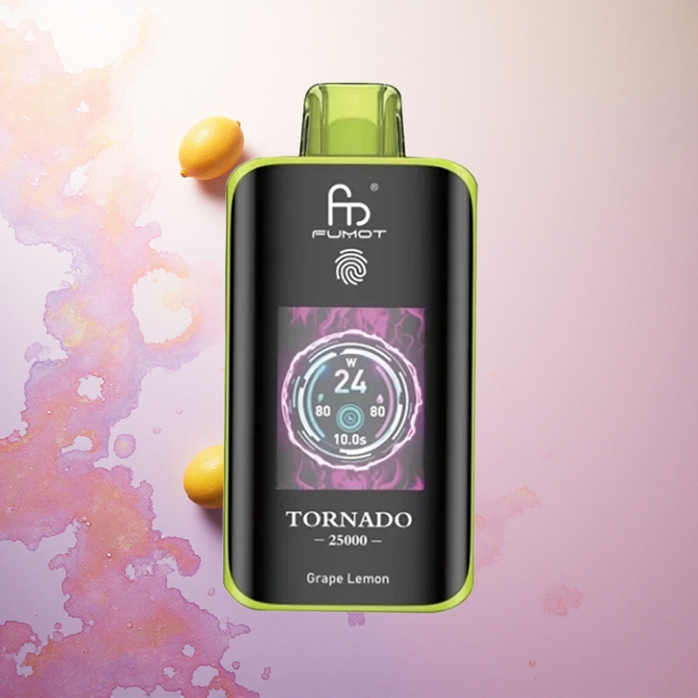 Grozdje Limona Fumot Tornado 25000 Puffs Slovenija vake z HD zaslonom in 20ml tekočine