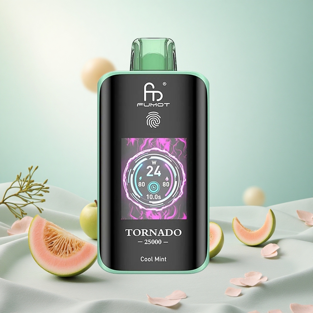 Hladna Meta Fumot Tornado 25000 Puffs Slovenija vape z 20ml E-tekočino in HD zaslonom