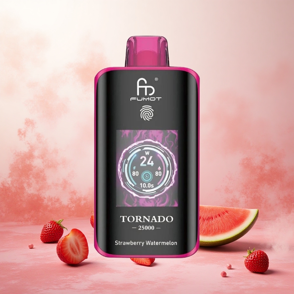 Jagoda-Lubenica Fumot Tornado 25000 Puffs Slovenija vape z 20ml E-tekočino in HD zaslonom