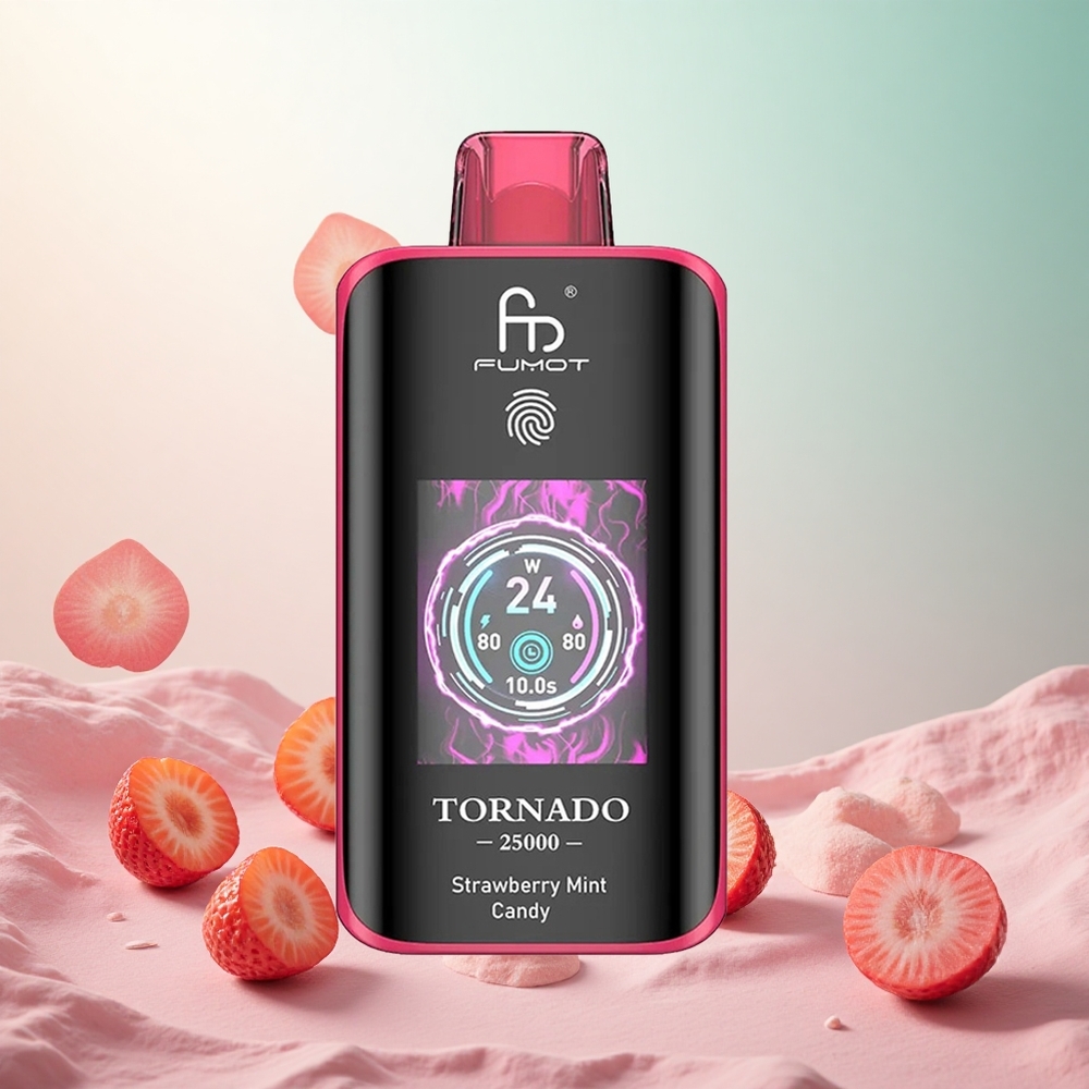 Jagoda Meta Bombon Fumot Tornado 25000 Puffs Slovenija vape HD Ekran