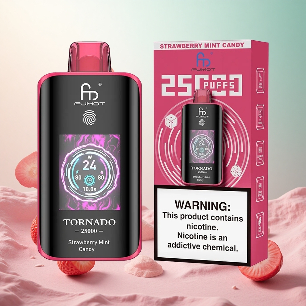 Jagoda Meta Bombon Fumot Tornado 25000 Puffs Slovenija vape HD Ekran