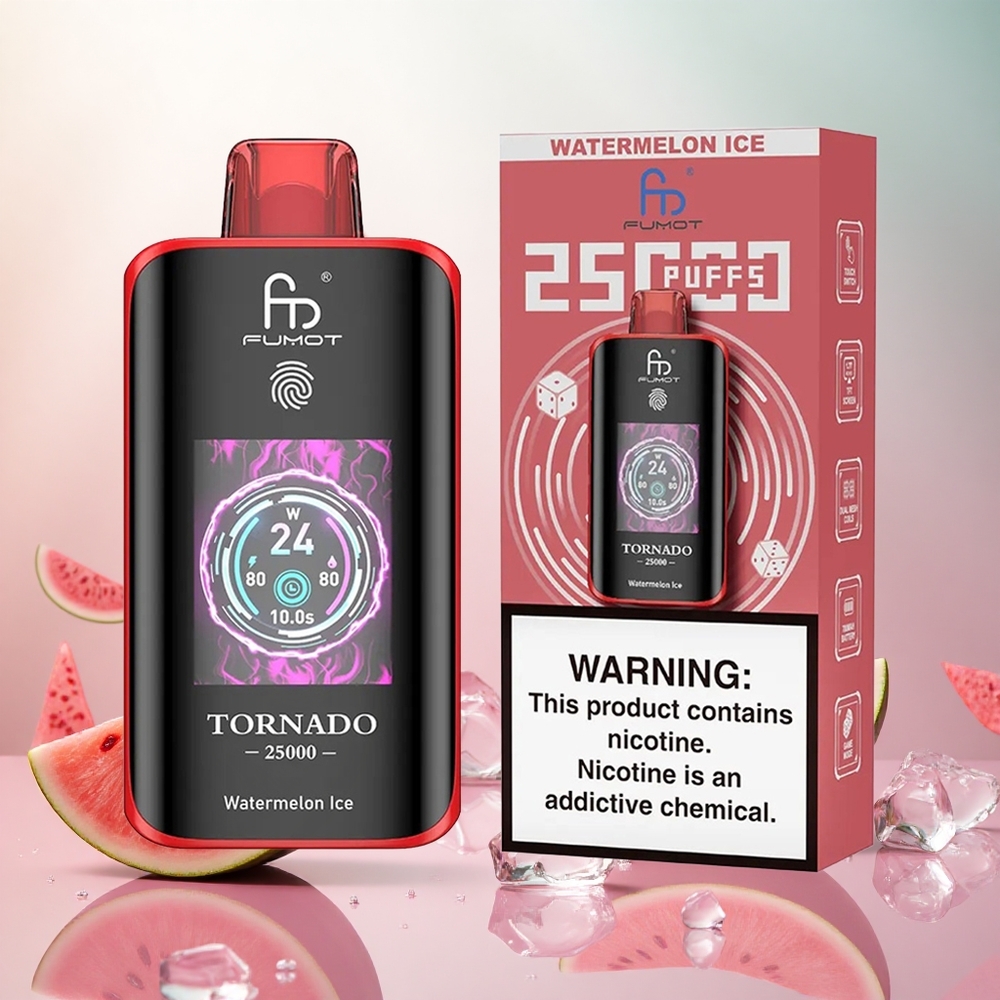Lubenica led Fumot Tornado 25000 Puffs Slovenija vape HD zaslon & 20ml e-tekočina