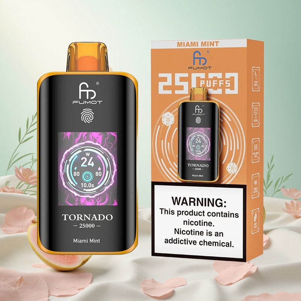 Miami Meta Fumot Tornado 25000 Puffs Slovenija vape z HD zaslonom in 20ml tekočine