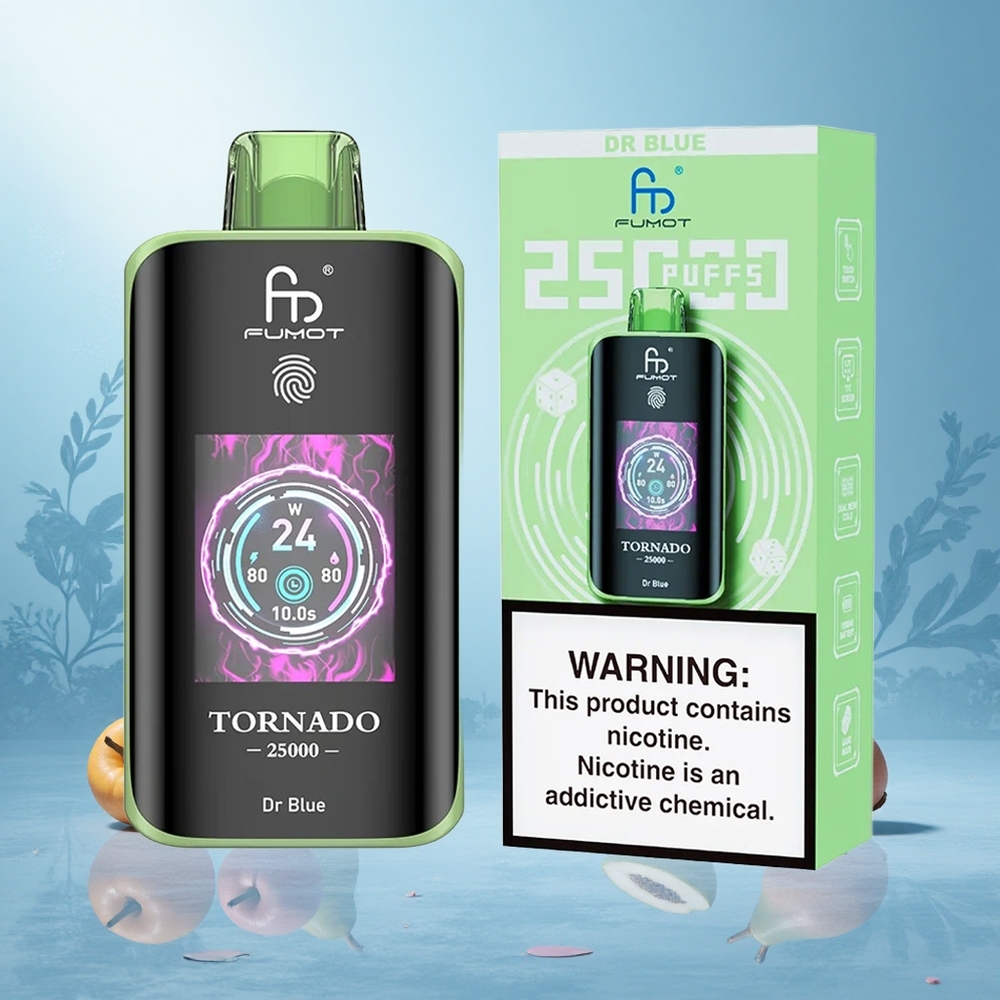 Modra Dr Fumot Tornado 25000 Puffs Slovenija vape z HD zaslonom in 700mAh baterijo