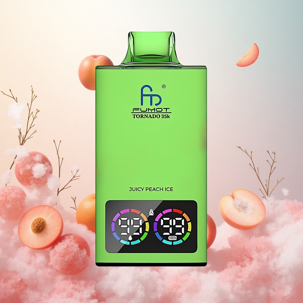 Sočna Breskev Led Fumot Tornado 35K 35000 Puffs Slovenija vape Dual Mesh Coil