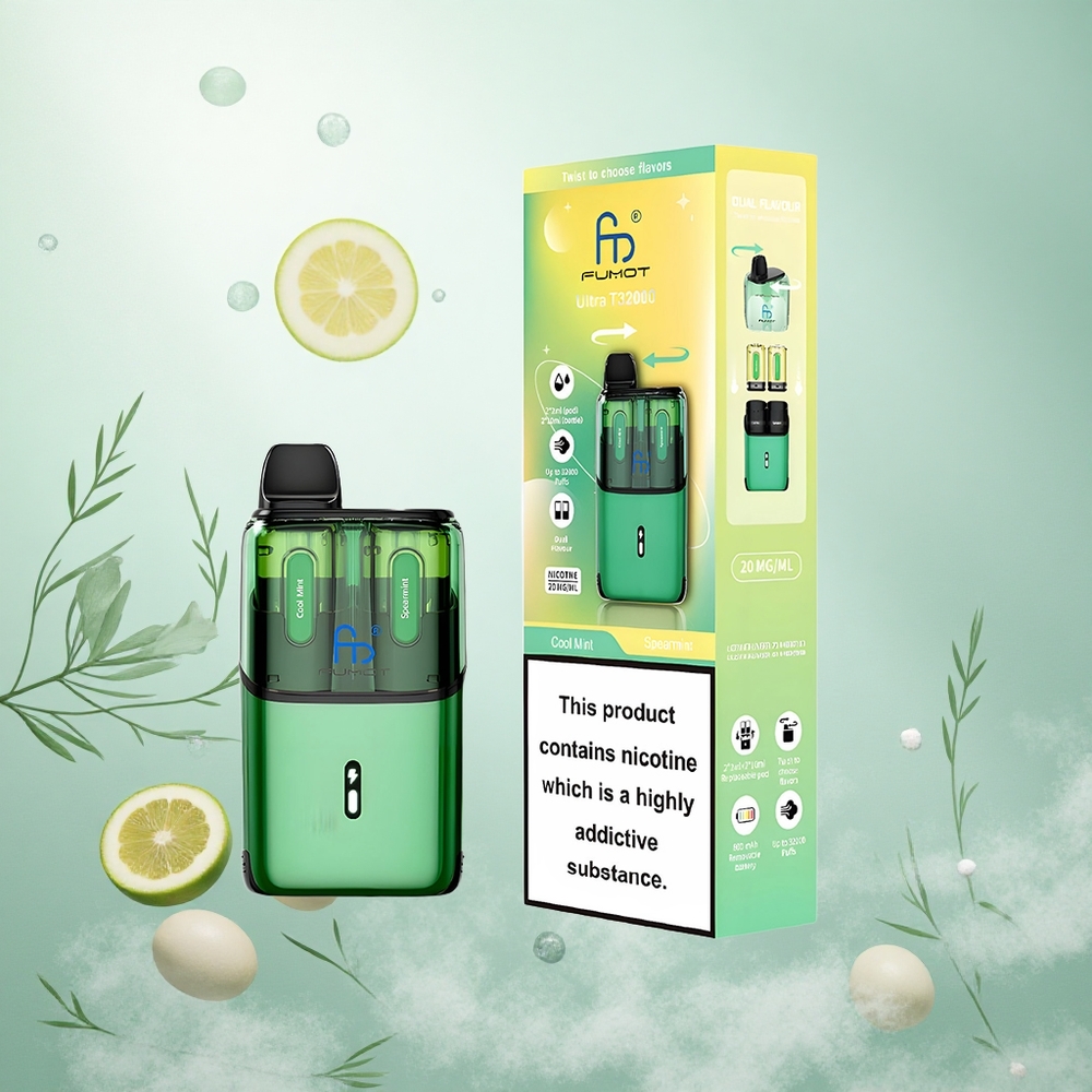 Hladna Meta & Spearmint Fumot Ultra T32000 32000 povlekov Slovenija vape Tip-C Hitro Polnjenje